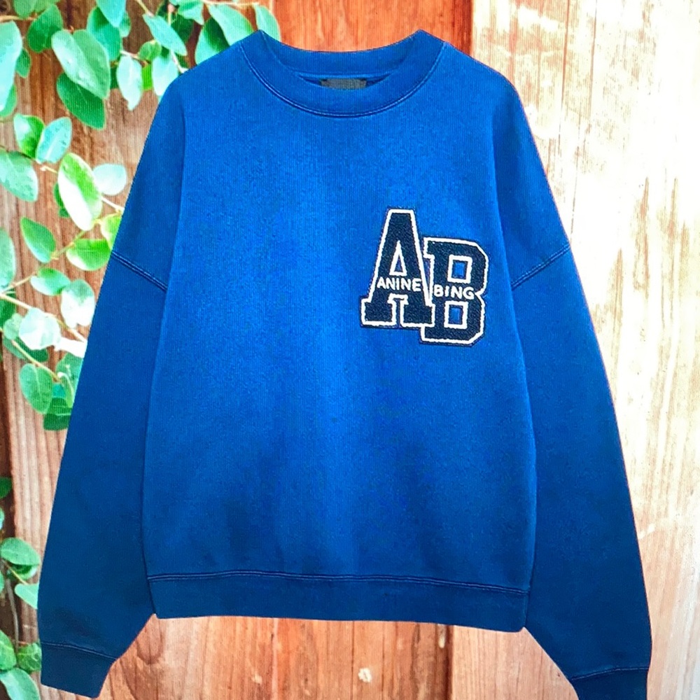Anine Bing Miles Oversized Letterman Sweater size Small